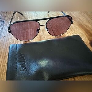 Quay Australia Pink Gradient Aviator Sunglasses